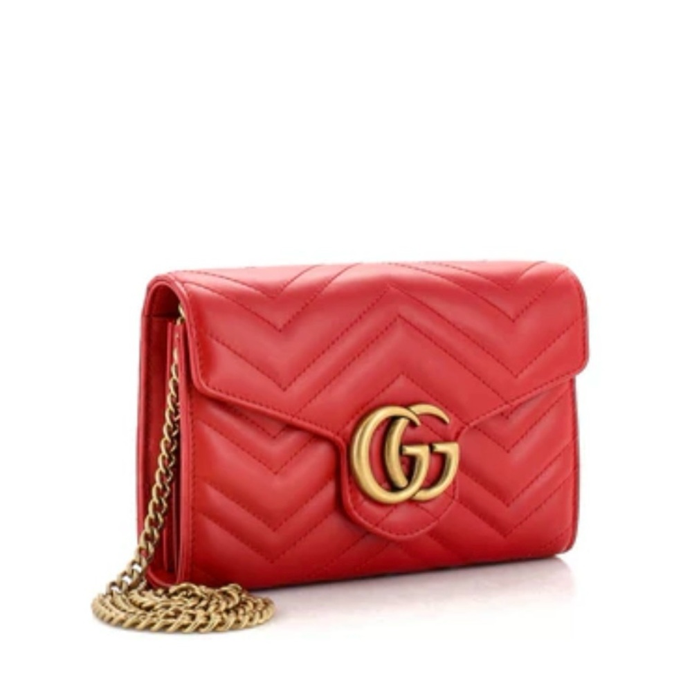 Gucci Maramont Red Leather Shoulder Bag